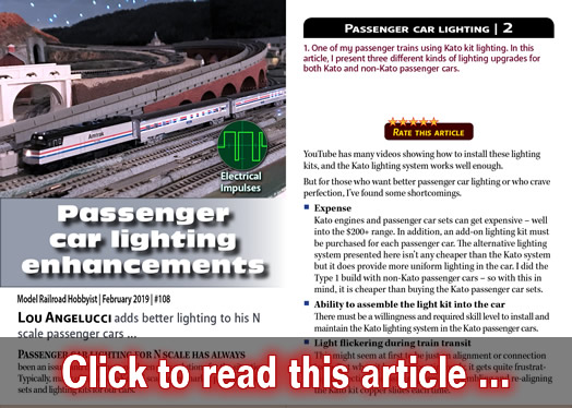 Passenger car lighting enhancements - Model trains - MRH column February 2019