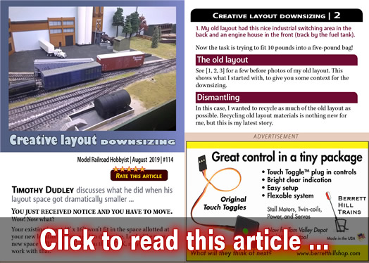 Creative layout downsizing - Model trains - MRH article August 2019