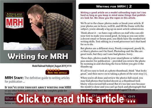 Writing for MRH - Model trains - MRH feature August 2019