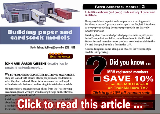 Building paper and cardstock models - Model trains - MRH article September 2019