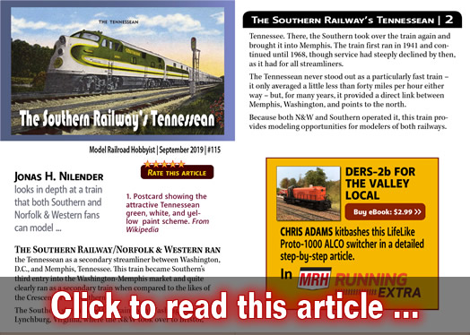 Southern Railway's Tennessean - Model trains - MRH article September 2019