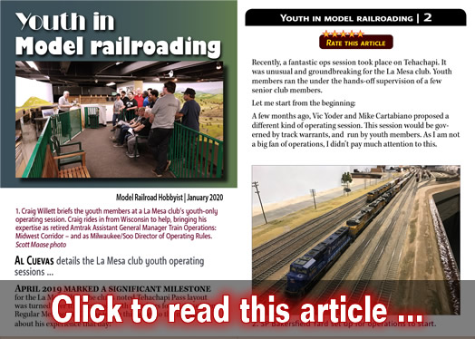 Youth in model railroading - Model trains - MRH article January 2020