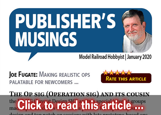 Publisher's Musings: Operations for newbies ? - Model trains - MRH editorial January 2020