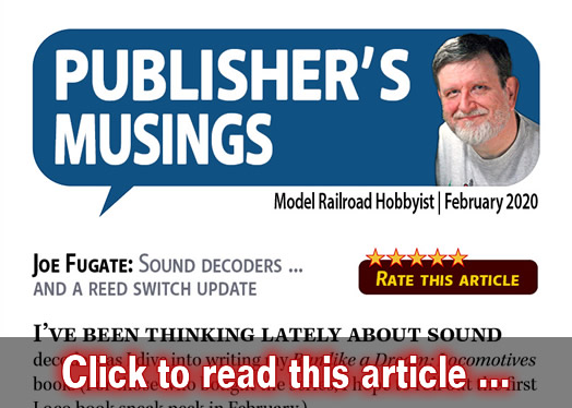 Publisher's Musings: Sound decoder considerations ? - Model trains - MRH editorial February 2020