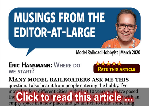 Editor-at-large: Where do we start? - Model trains - MRH editorial March 2020