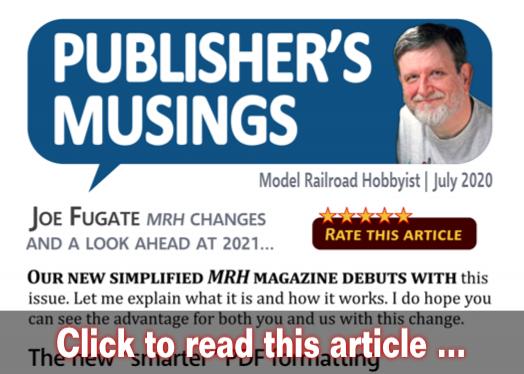 Publishers Musings: MRH changes &amp; looking at 2021 - Model trains - MRH editorial July 2020