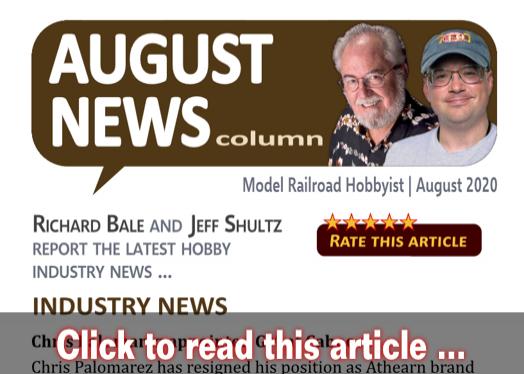 August 2020 news - Model trains - MRH column August 2020