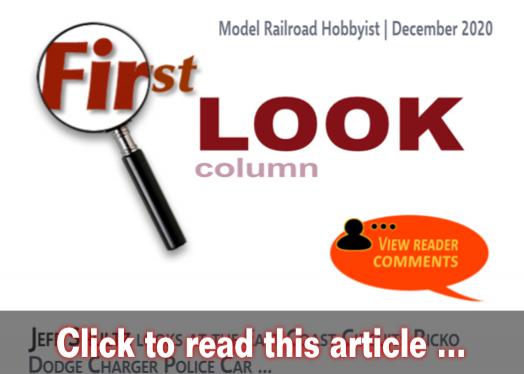 First Look: HO police car - Model trains - MRH article December 2020