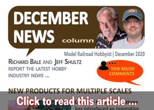 December 2020 news - Model trains - MRH column December 2020
