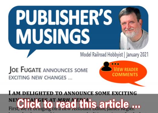 Publishers Musings: Exciting changes  at MRH - Model trains - MRH editorial January 2021