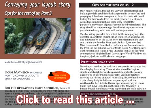 Conveying your layout story - Model trains - MRH article February 2021