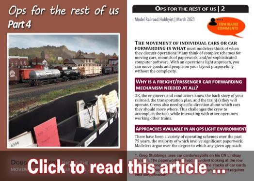 Managing individual car movements - Model trains - MRH article March 2021