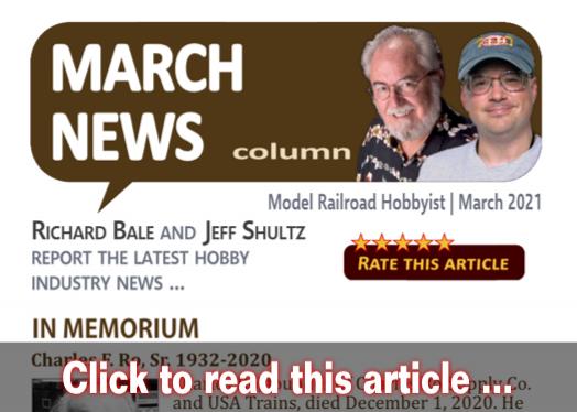 March 2021 news - Model trains - MRH column March 2021