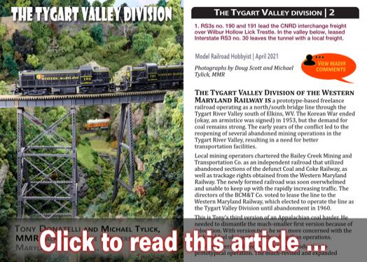 The Tygart Valley Division - Model trains - MRH article April 2021