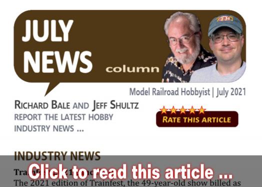 July 2021 news - Model trains - MRH column July 2021