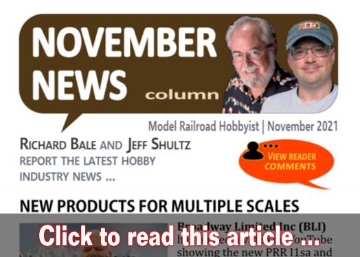 November 2021 news - Model trains - MRH column November 2021