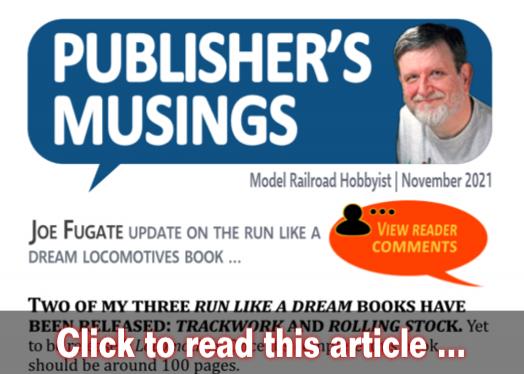 Publishers Musings: Locomotives book update - Model trains - MRH editorial November 2021