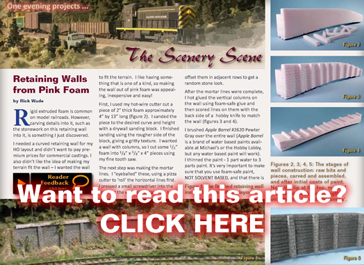 Scenery Scene - Pink Foam Retaining Walls - MRH Issue 7 - May/Jun 2010