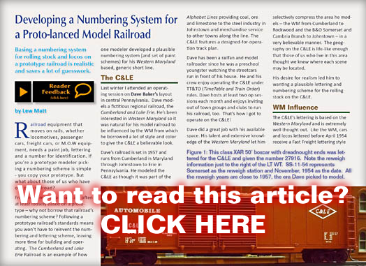 A Rolling Stock Numbering System for a Model Railroad - MRH Issue 8 - Jul/Aug 2010