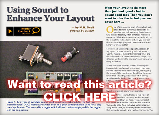 Using Sound to Enhance Your Layout - MRH Issue 8 - Jul/Aug 2010