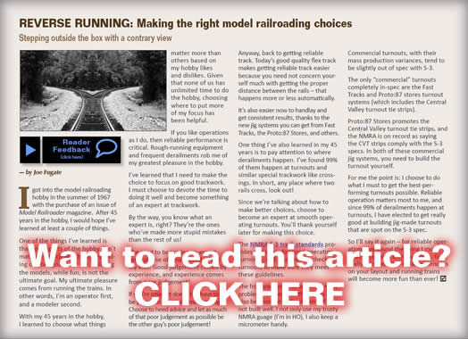 Making the right modeling choices - Model trains - MRH Column August 2012