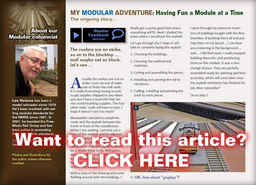 Modeling blacktop - Model trains - MRH Modular Adventure Column August 2012