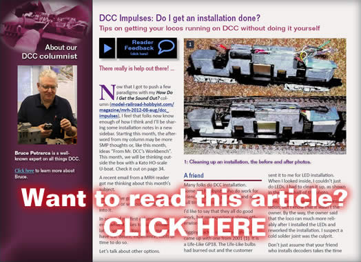 How do I get a decoder installation done? - DCC Impulses column - Model trains - MRH Column November 2012