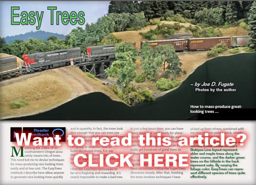 EasyTrees - Mass-producing great looking trees - Model trains - MRH Article November 2012