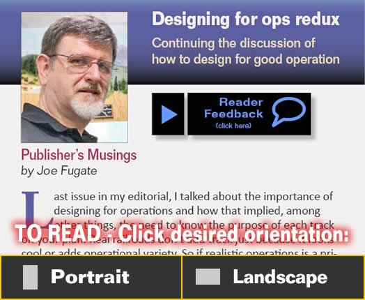 Publisher's musings - Designing for ops redux - Model trains - MRH editorial October 2014