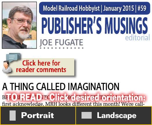 Publishers musings - A thing called imagination - Model trains - MRH editorial January 2015