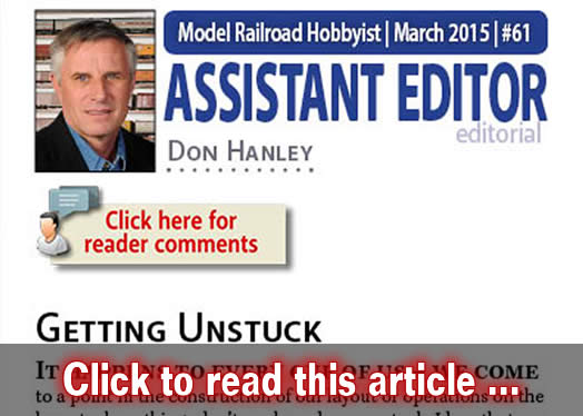 Assistant Editor's thoughts - Getting unstuck - Model trains - MRH editorial March 2015