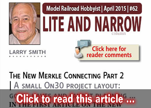 Lite and Narrow: New Merkle Connecting, part 2 - Model trains - MRH column April 2015