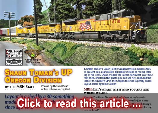 Shaun Toman's UP Oregon Division - Model trains - MRH article June 2015