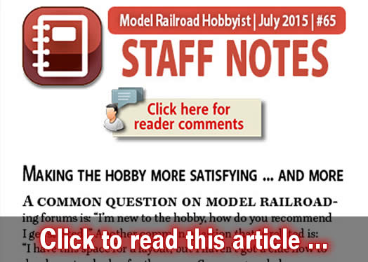 Staff Notes: Making the hobby more satisfying - Model trains - MRH column July 2015