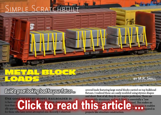 Sratchbuild metal block flatcar loads - Model trains - MRH article July 2015