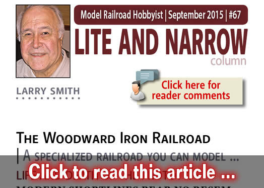 Lite and Narrow: The Woodward Iron Railroad - Model trains - MRH column September 2015