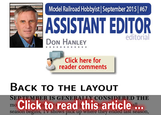 Assistant Editor's Thoughts: Back to the layout - Model trains - MRH editorial September 2015