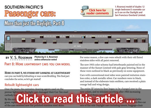 Southern Pacific's passenger cars, part 8 - Model trains - MRH article December 2015