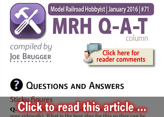 QAT: Sticky figures, module track joints, ? - Model trains - MRH column January 2016