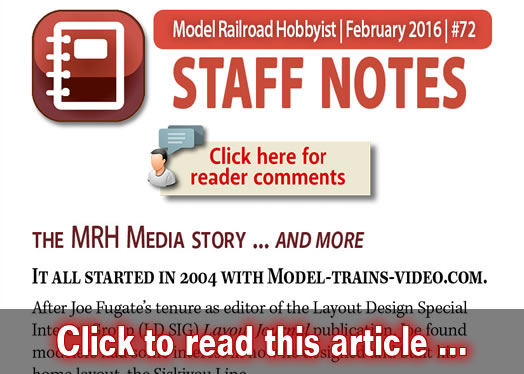 Staff Notes: The MRH Media story ... - Model trains - MRH column February 2016