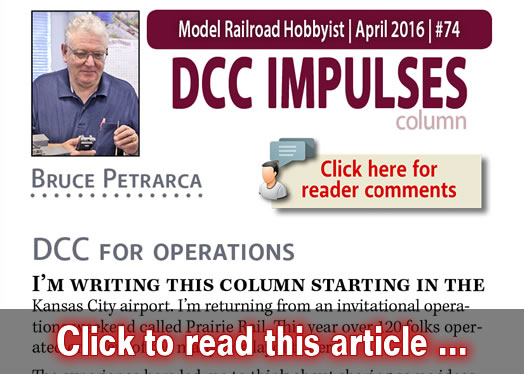 DCC Impulses: DCC for operations - Model trains - MRH column April 2016