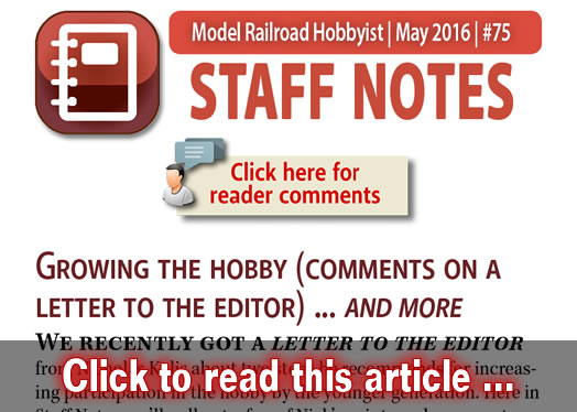 Staff Notes: Growing the hobby? - Model trains - MRH column May 2016