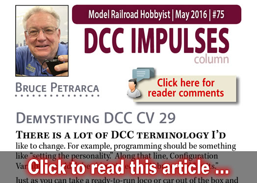 DCC Impulses: Demystifying DCC CV 29 - Model trains - MRH column May 2016