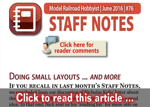 Staff Notes: Doing small layouts ... - Model trains - MRH column June 2016