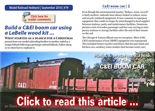 Build a C&EI boom car - Model trains - MRH article September 2016