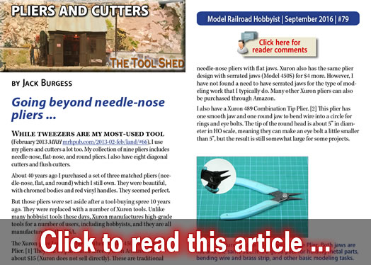 Toolshed: Pliers and cutters - Model trains - MRH article September 2016