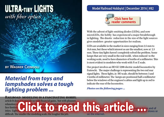 Ultra-tiny lights with fiber optics - Model trains - MRH article December 2016