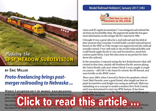 SPSF Meadow Subdivision - Model trains - MRH article January 2017