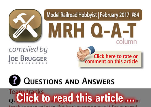 MRH Q-A-T: Team tracks, bells, ? - Model trains - MRH column February 2017