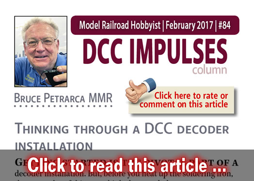 DCC Impulses: DCC decoder install - Model trains - MRH column February 2017